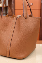 Picotin, 18cm Gold Brown, French TC leather, fully hand-stitched quality