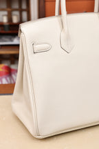Birkin 30, Milkshake White with silver hardware, French Togo leather, fully hand-stitched, 18K hardware, premium quality