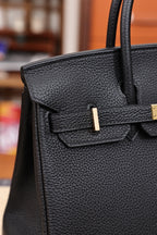 Birkin25 Black with gold hardware, 18K metal fittings, full hand stitching, genuine top-grain leather