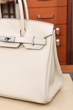 Birkin 30, Milkshake White with silver hardware, French Togo leather, fully hand-stitched, 18K hardware, premium quality