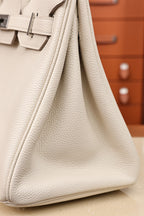Birkin 30, Milkshake White with silver hardware, French Togo leather, fully hand-stitched, 18K hardware, premium quality