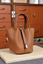 Picotin, 18cm Gold Brown, French TC leather, fully hand-stitched quality