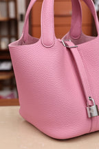 Picotin18, Sakura Pink, French TC leather, fully hand-stitched craftsmanship