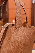 Picotin, 18cm Gold Brown, French TC leather, fully hand-stitched quality