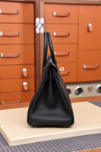 Birkin25 Black with gold hardware, 18K metal fittings, full hand stitching, genuine top-grain leather
