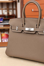 Birkin 25, Elephant Grey with silver hardware, French Togo leather, fully hand-stitched, 18K hardware, premium quality