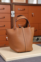 Picotin, 18cm Gold Brown, French TC leather, fully hand-stitched quality