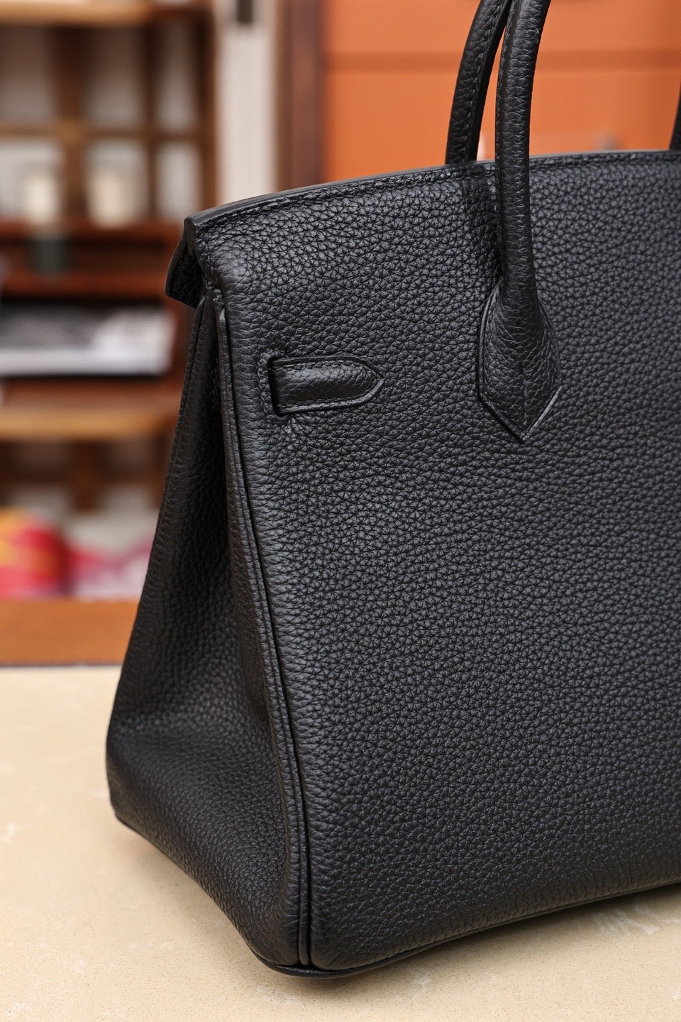Birkin25 Black with gold hardware, 18K metal fittings, full hand stitching, genuine top-grain leather