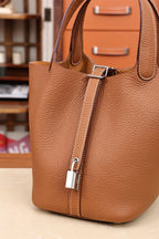 Picotin, 18cm Gold Brown, French TC leather, fully hand-stitched quality