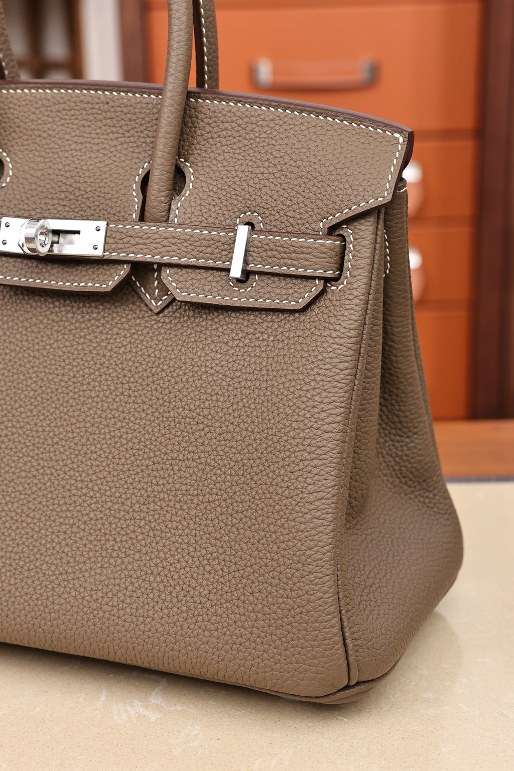 Birkin 25, Elephant Grey with silver hardware, French Togo leather, fully hand-stitched, 18K hardware, premium quality