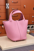 Picotin18, Sakura Pink, French TC leather, fully hand-stitched craftsmanship