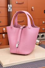 Picotin18, Sakura Pink, French TC leather, fully hand-stitched craftsmanship