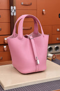 Picotin18, Sakura Pink, French TC leather, fully hand-stitched craftsmanship