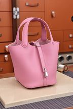 Picotin18, Sakura Pink, French TC leather, fully hand-stitched craftsmanship